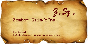 Zombor Szimóna névjegykártya
